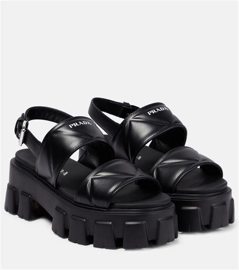 prada sandals black bluette|prada platform sandals outlet.